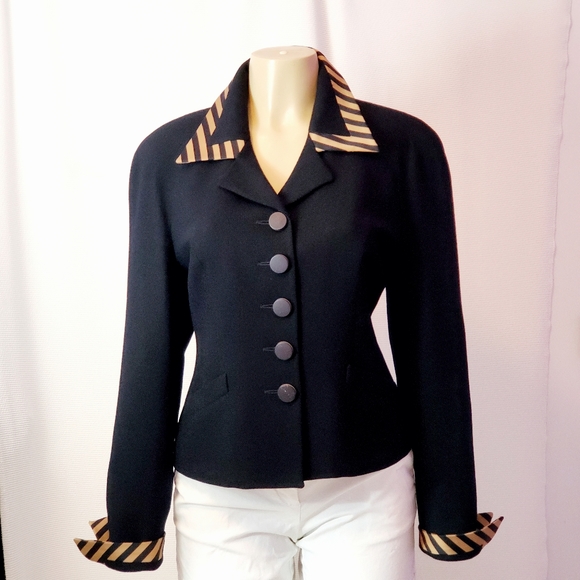 Dior Jackets & Blazers - Christian Dior Striped Collar & Cuff Blazer